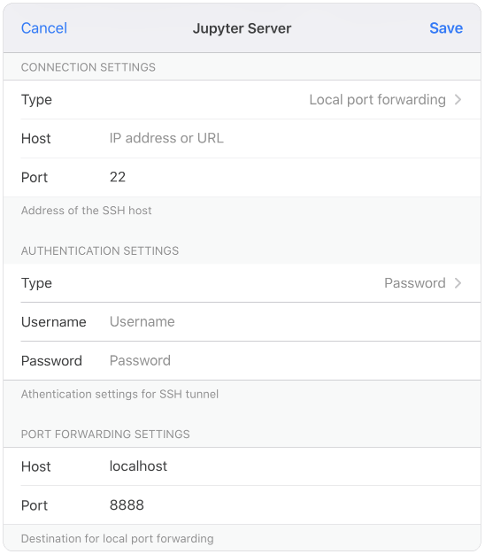 Juno Connect direct connection settings